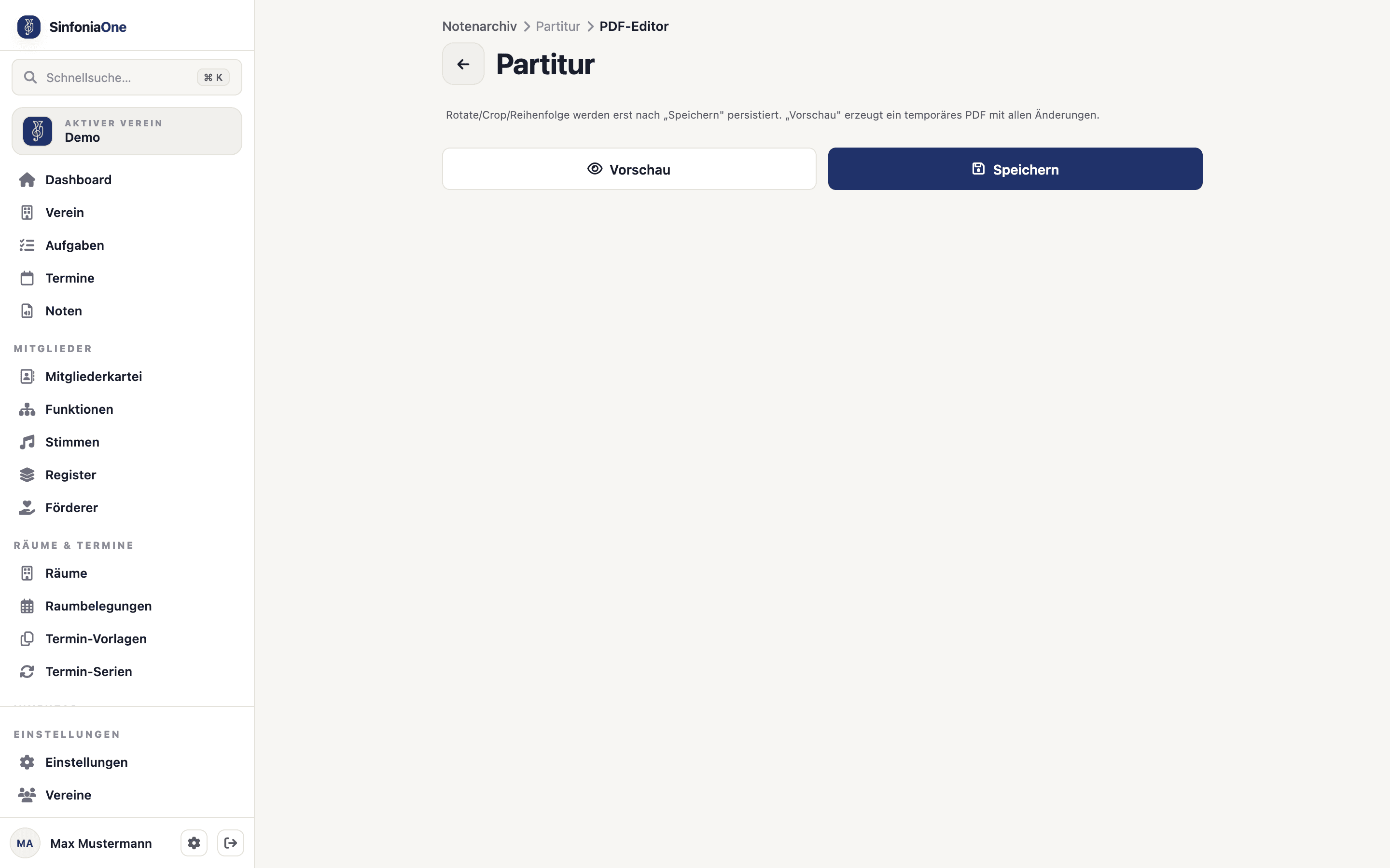 PDF-Editor (PdfEditorScreen) mit Seitenvorschau und Werkzeugleiste